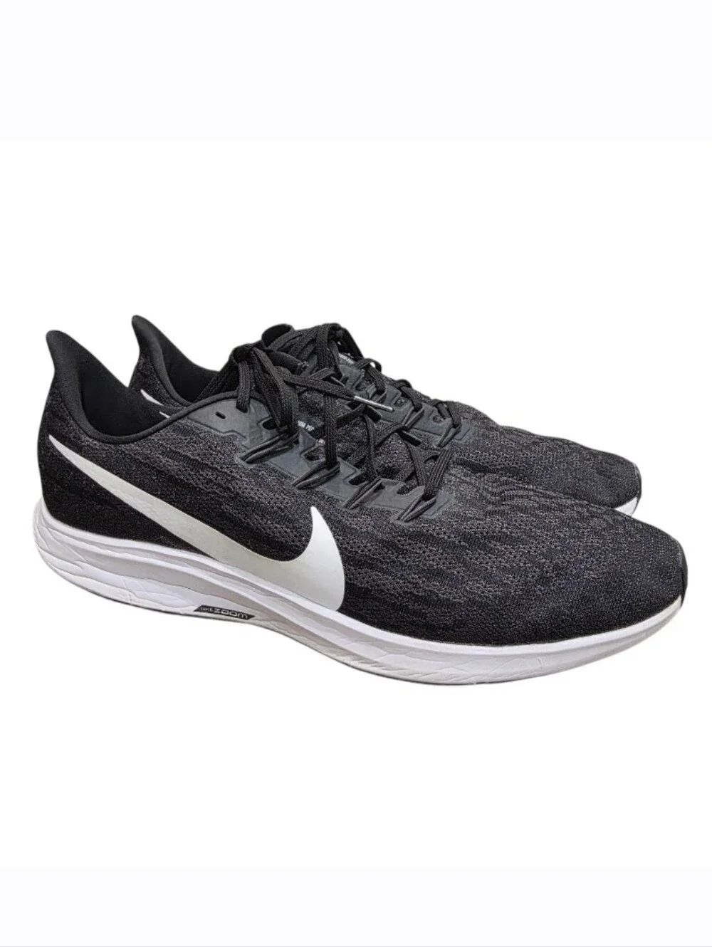 Nike Air Zoom Pegasus 36 Men's Size 17 Black White Running Shoes AQ2203-002